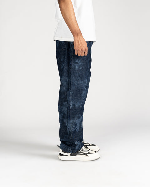 Indigo Rich Acid Wash Baggy Denim