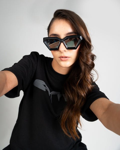 Black Monoblock Tee
