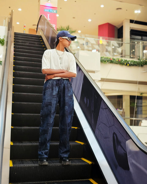 Indigo Rich Acid Wash Baggy Denim