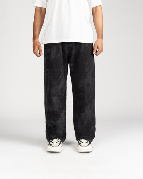 Black Acid Wash Baggy Denim