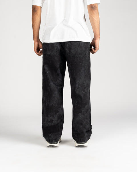 Black Acid Wash Baggy Denim