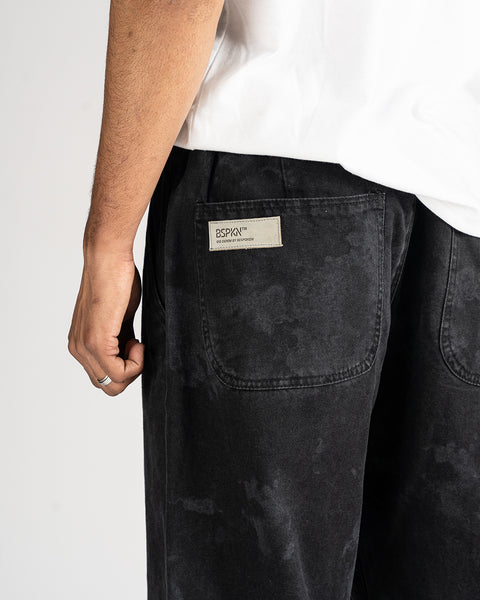Black Acid Wash Baggy Denim