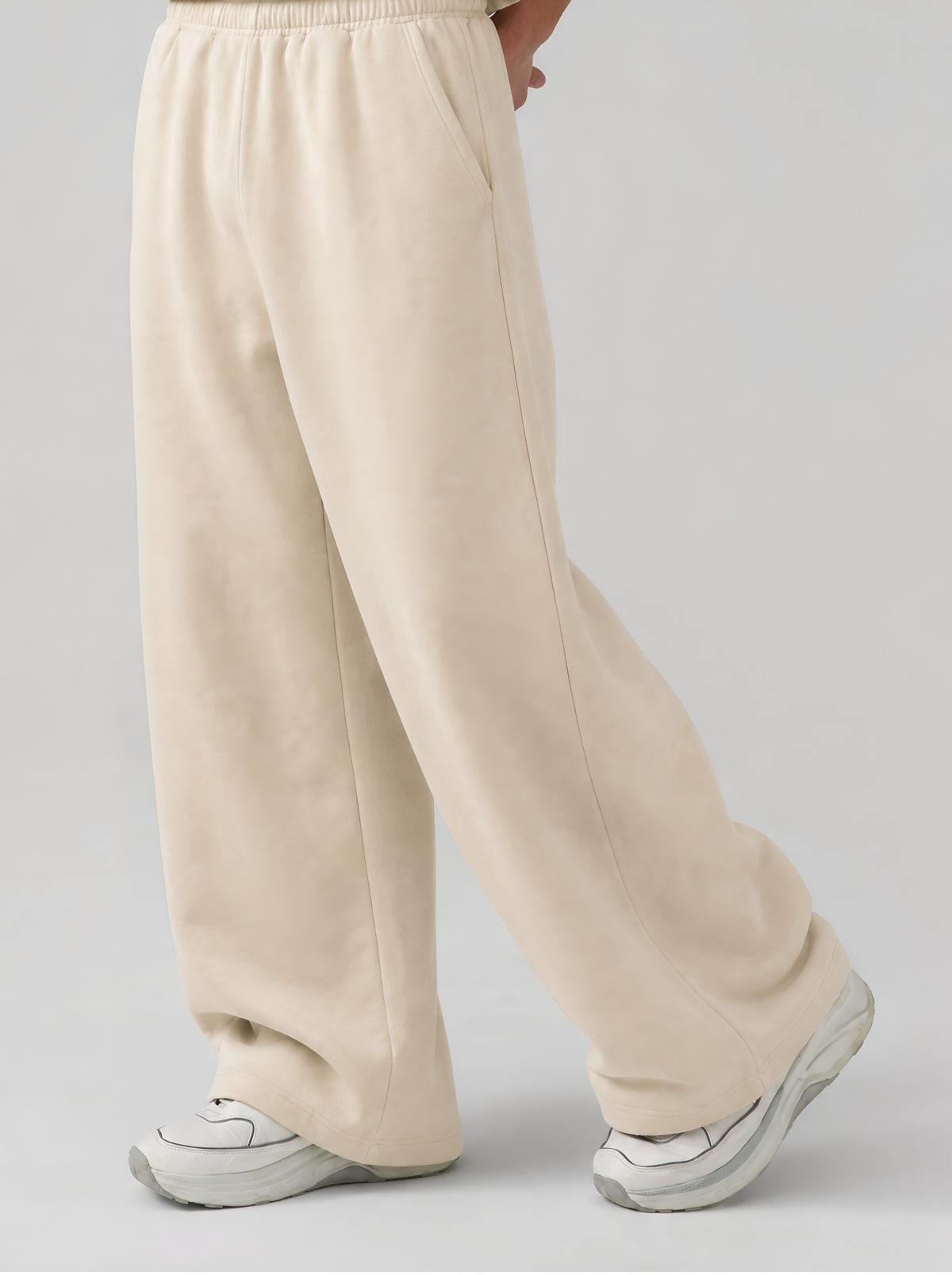 THE URBAN WIDE-LEG TROUSERS CREAM - UNISEX