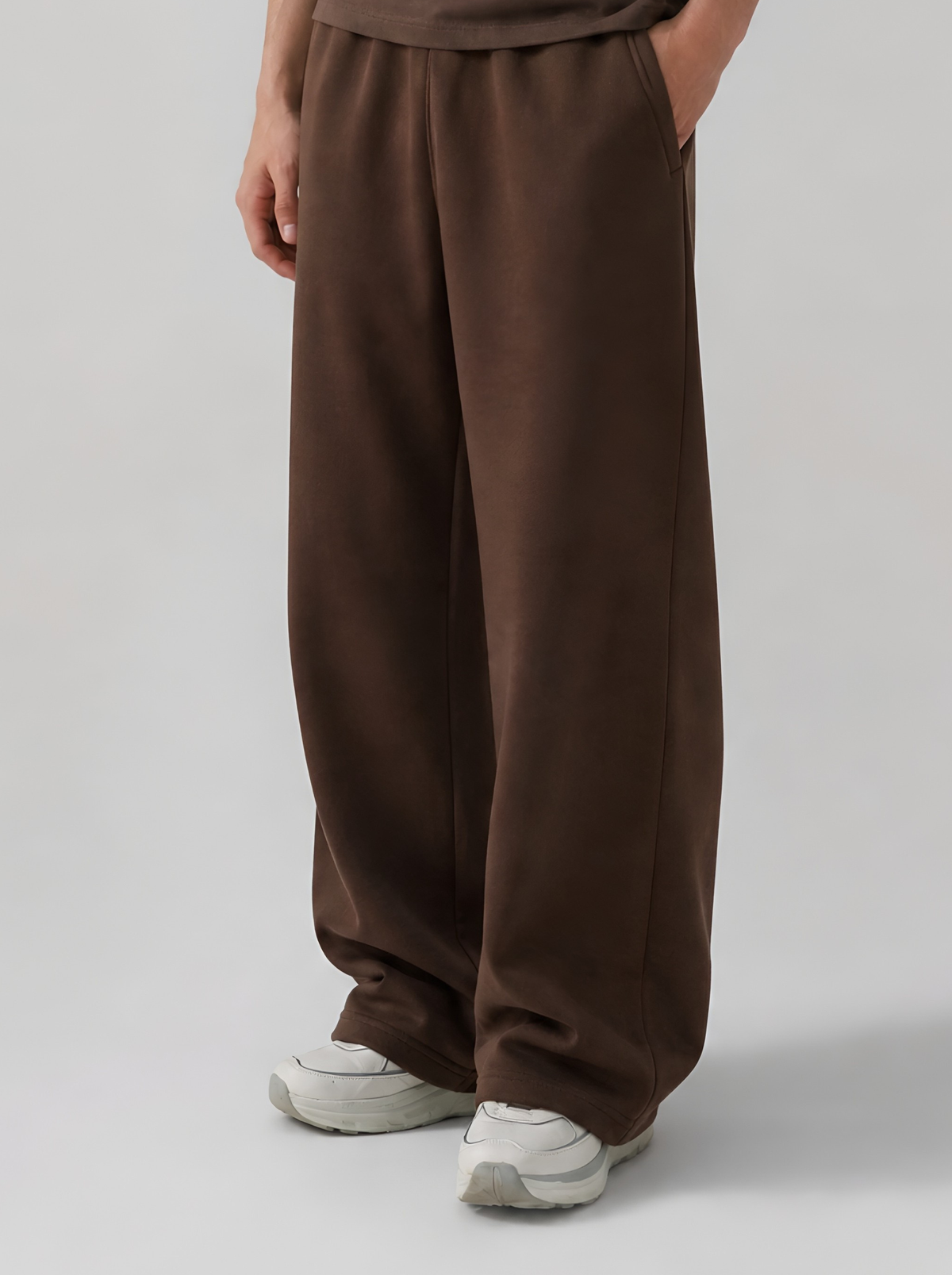 THE URBAN WIDE-LEG TROUSERS BROWN - UNISEX