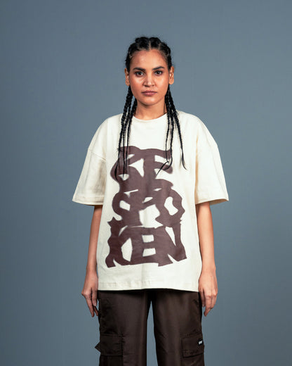 Ecru Oversized Tee- UNISEX