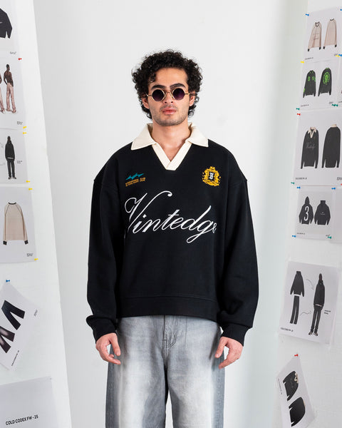EMBLEM POLO SWEATSHIRT – OVERSIZE