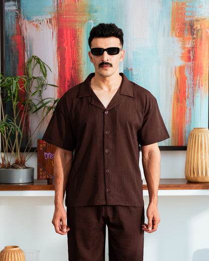 Rust Cuban Shirt - Relaxed Fit