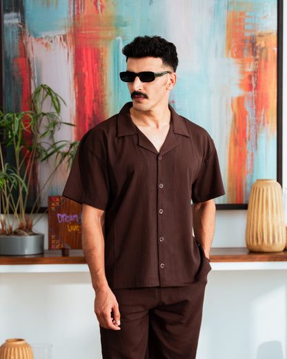 Rust Cuban Shirt - Relaxed Fit