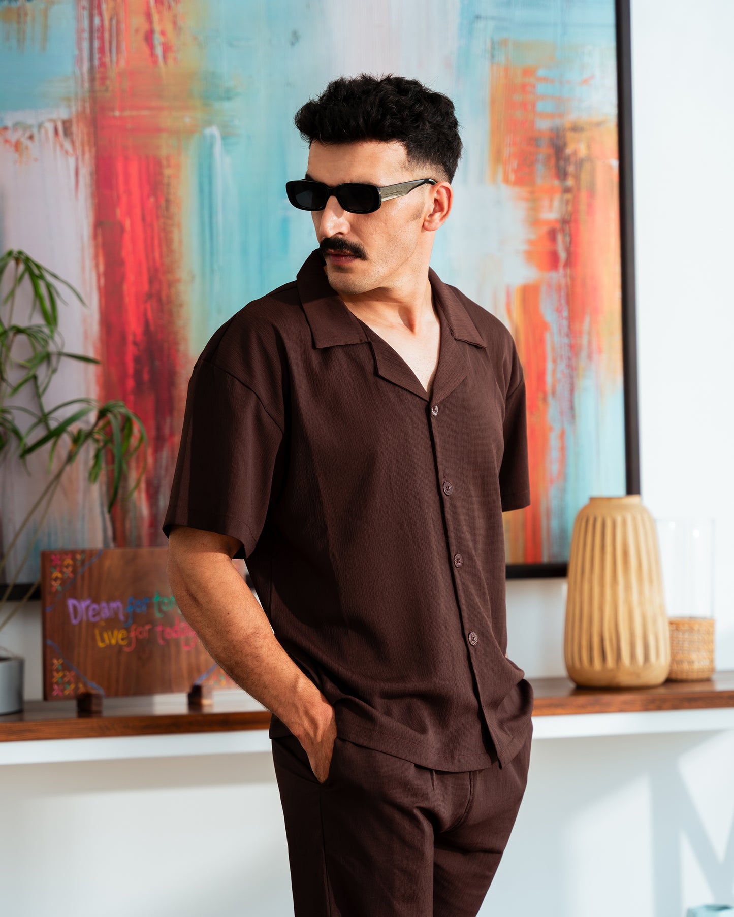 Rust Cuban Shirt - Relaxed Fit