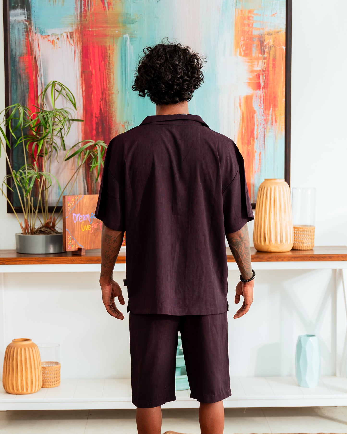 Plum Cuban Shirt - Relaxed Fit