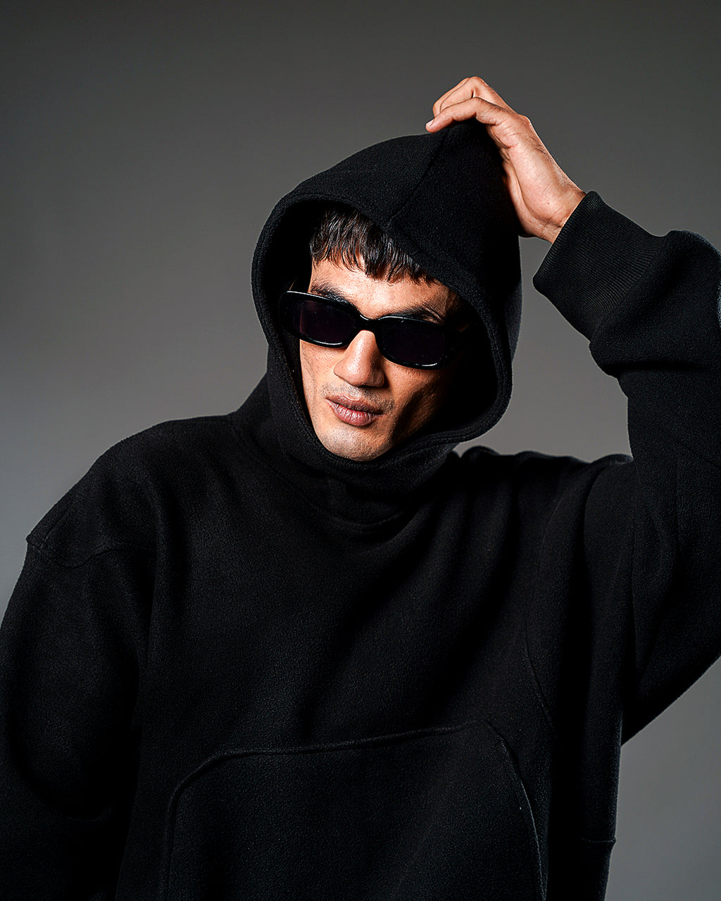 Black Intersect Hoodie – Oversized // UNISEX