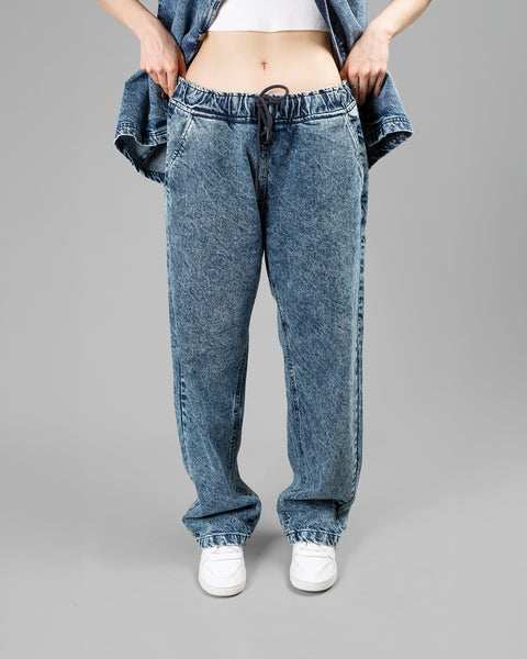 Light Blue Acid Wash Wide-Leg Pants // UNISEX