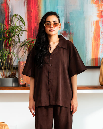 Rust Cuban Shirt - Relaxed Fit