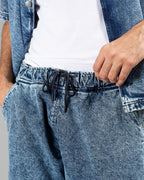 Light Blue Acid Wash Wide-Leg Pants // UNISEX