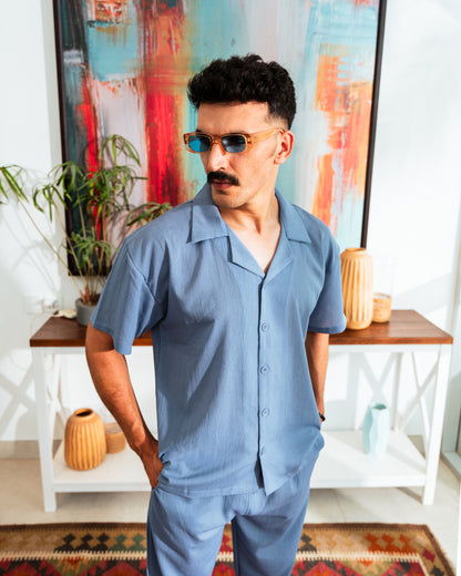 Mist Cuban Shirt - Relaxed Fit