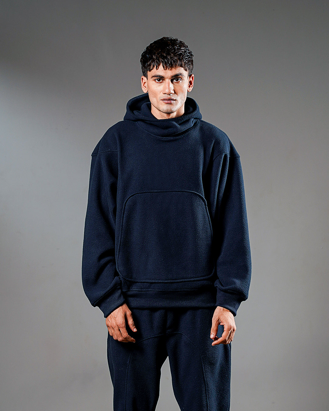 Navy Intersect Hoodie – Oversized // UNISEX Main image