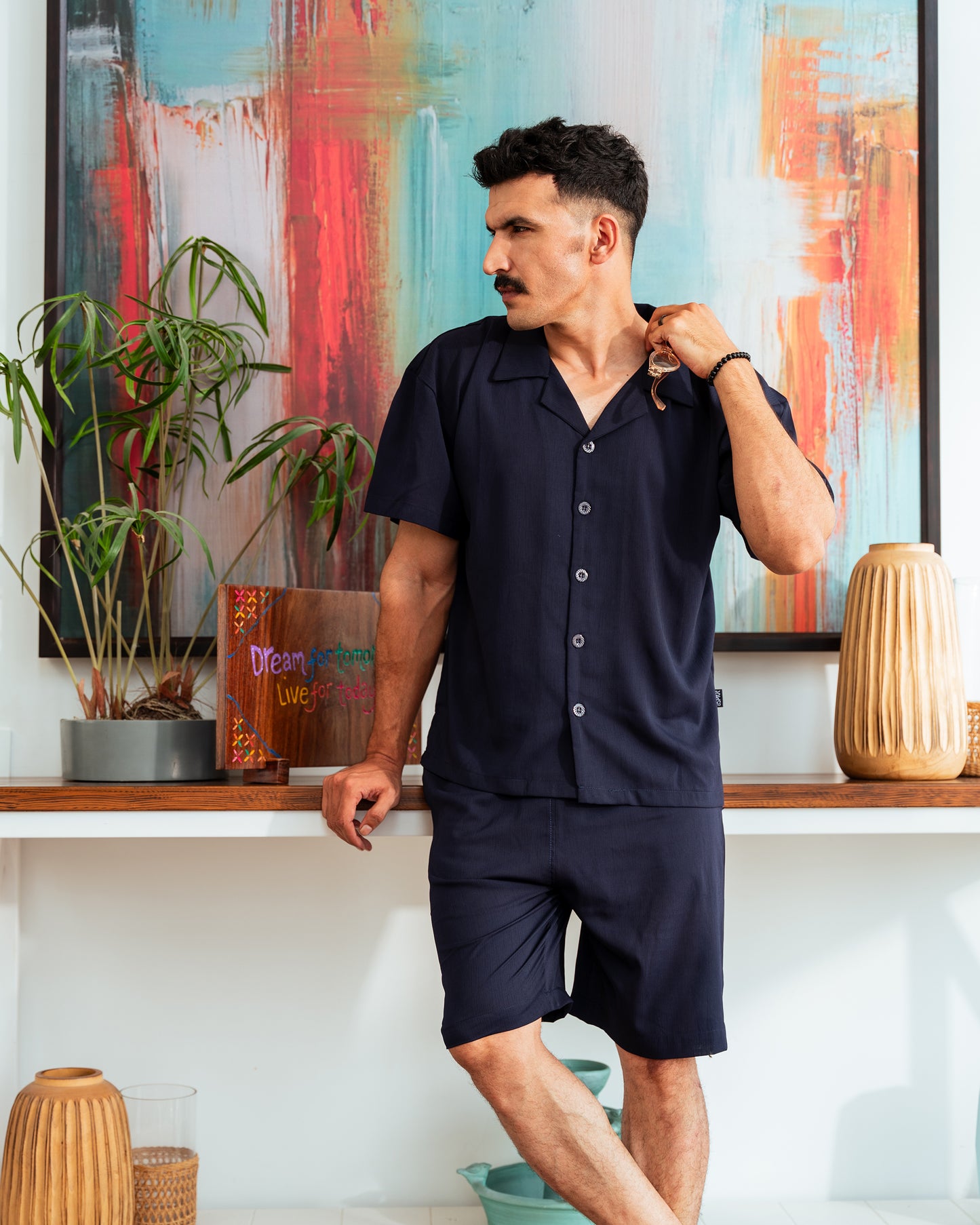 Navy Blue Shorts - Relaxed Fit