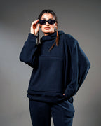 Navy Intersect Hoodie – Oversized // UNISEX