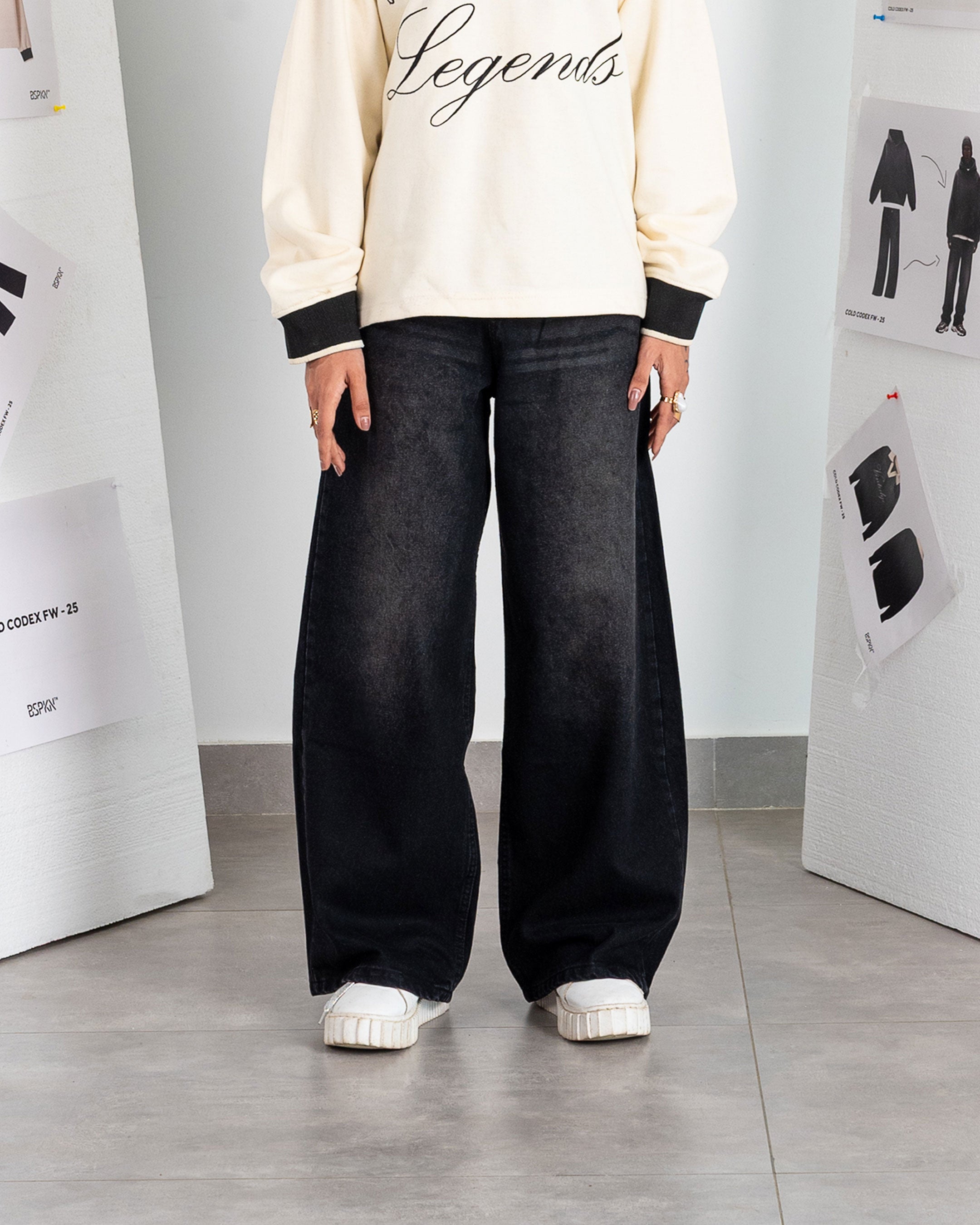 Midnight Black Denim - Loose fit - UNISEX Main image