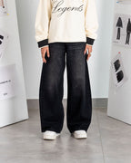 Midnight Black Denim - Loose fit - UNISEX