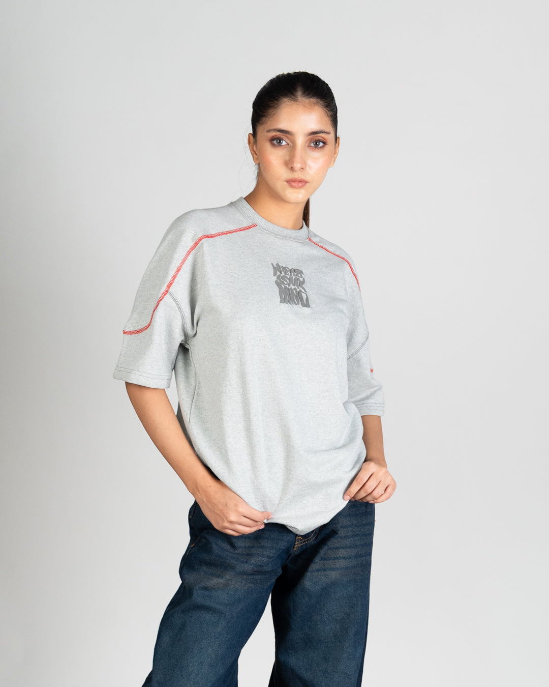 Quantum Stitch Tee - Heather Grey Main image