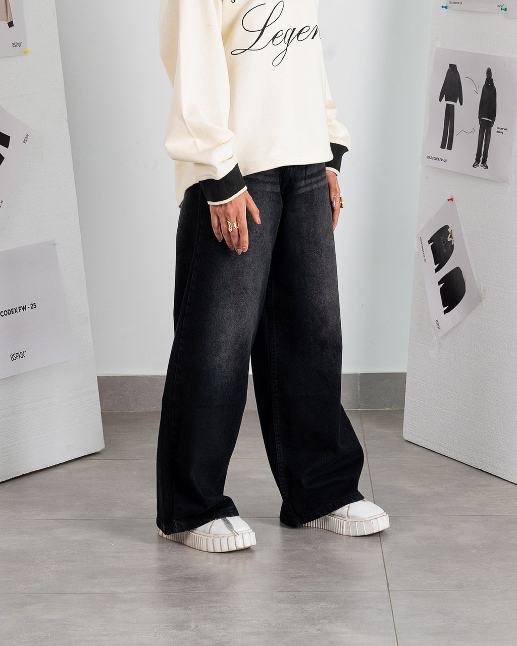 Midnight Black Denim - Loose fit - UNISEX