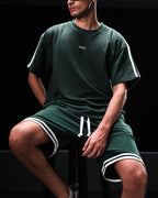 Olive Oversize Piped Shorts - UNISEX