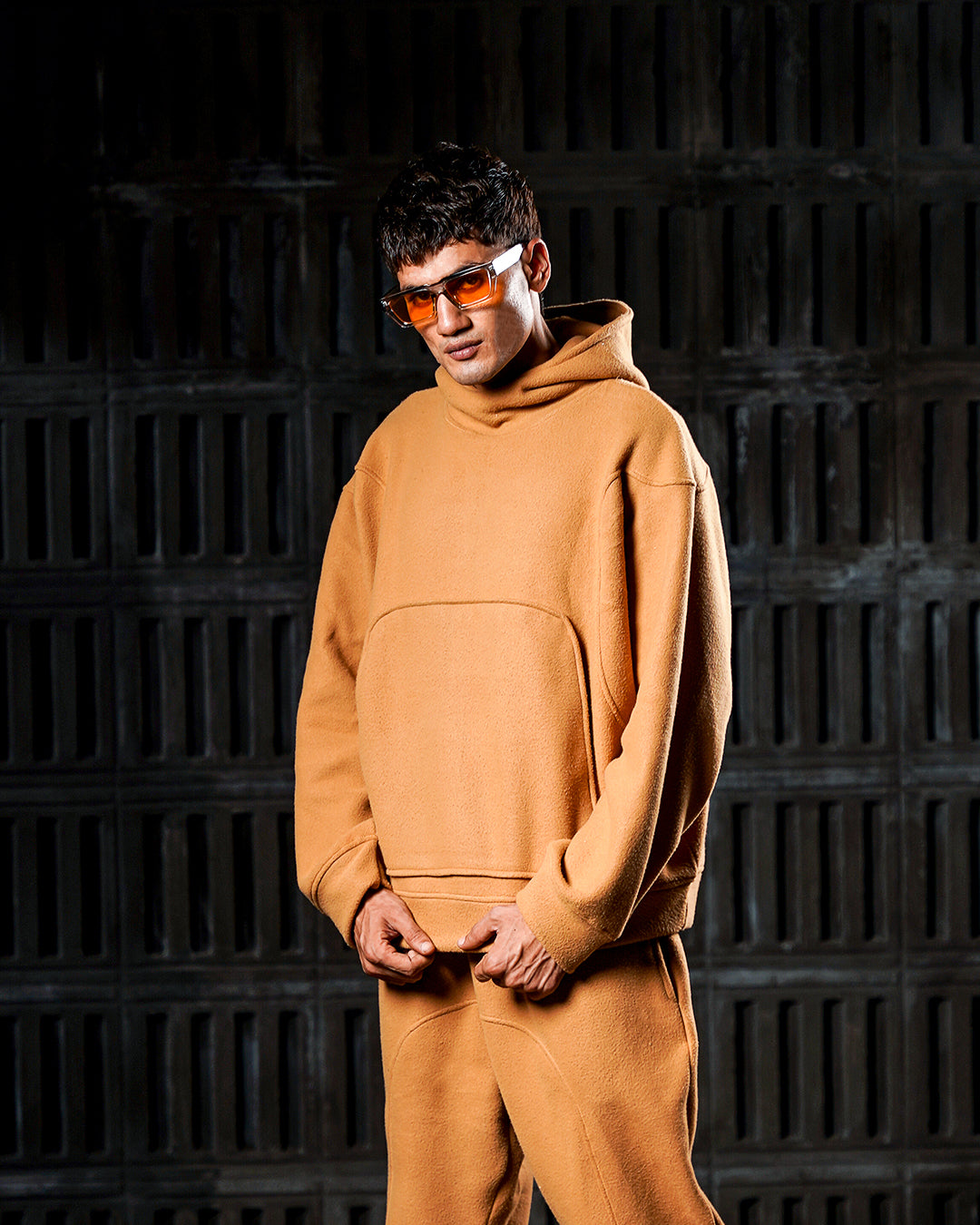 Brown Intersect hoodie – Oversized Secondary image