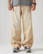 TRAIL STRIPE BEIGE LOOSE DENIM