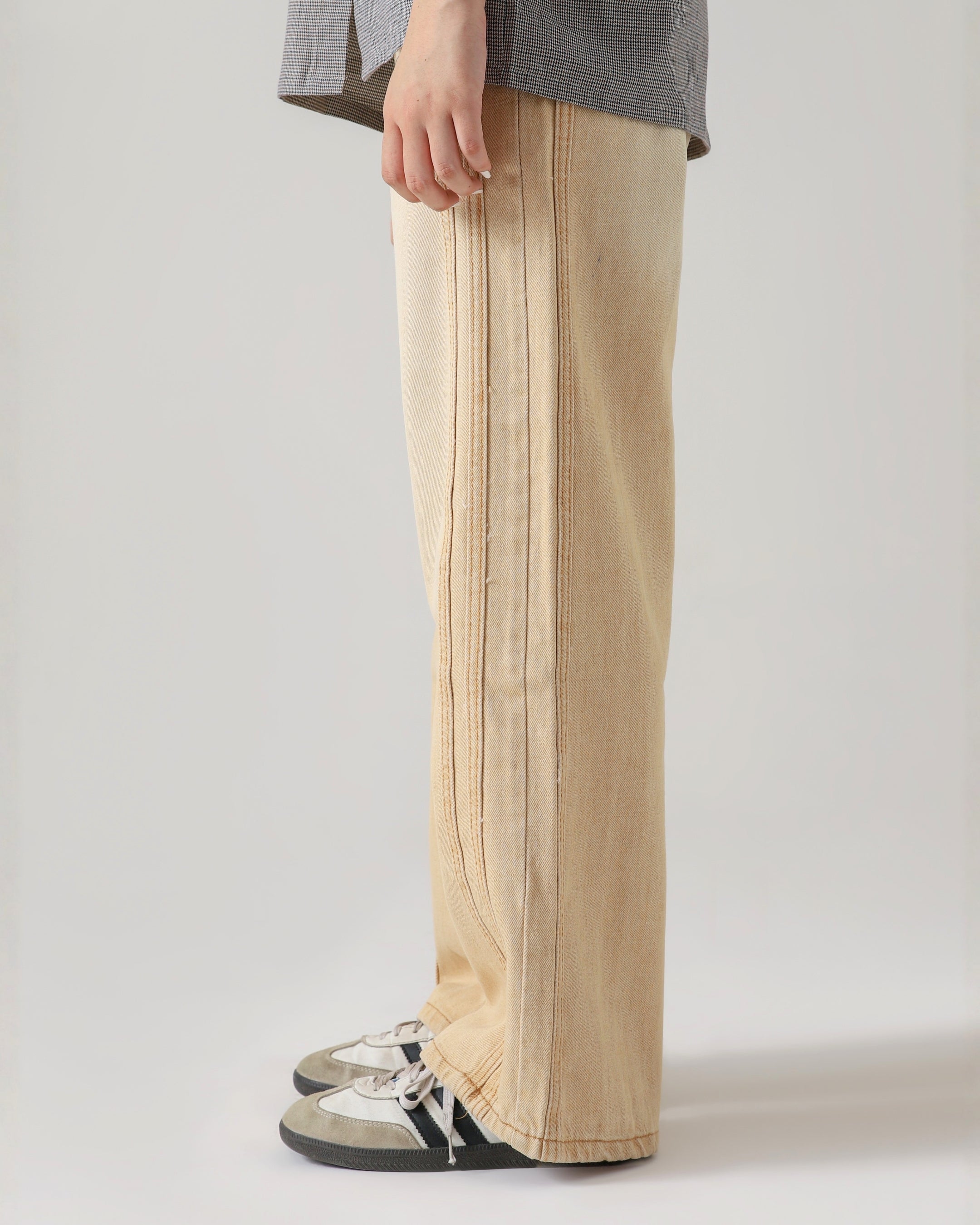 TRAIL STRIPE BEIGE LOOSE DENIM
