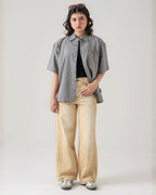 TRAIL STRIPE BEIGE LOOSE DENIM
