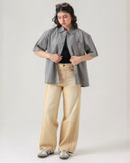 TRAIL STRIPE BEIGE LOOSE DENIM