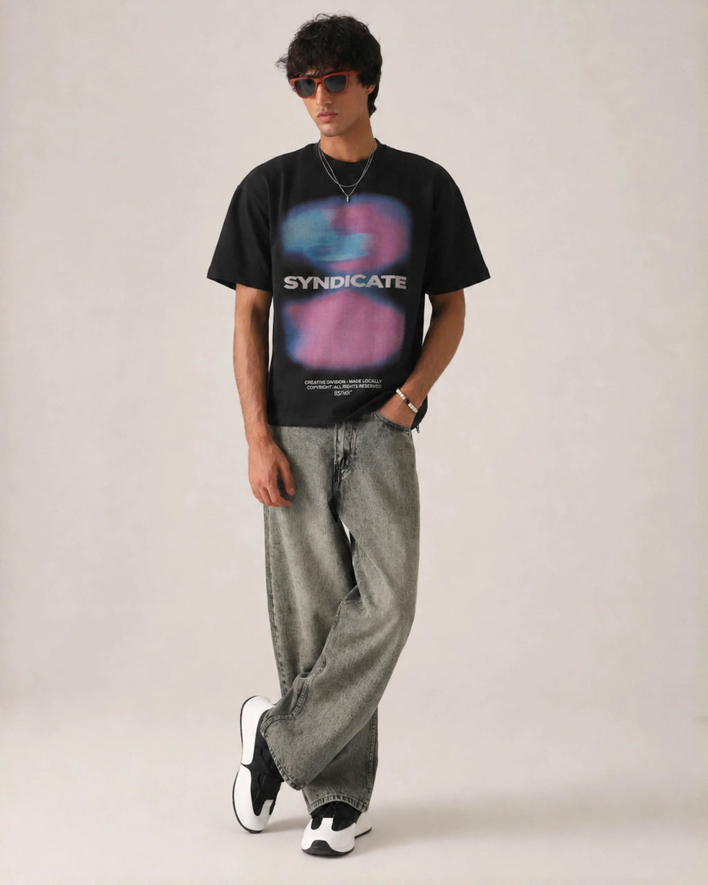 THE MOSS ACID STATIC BAGGY DENIM