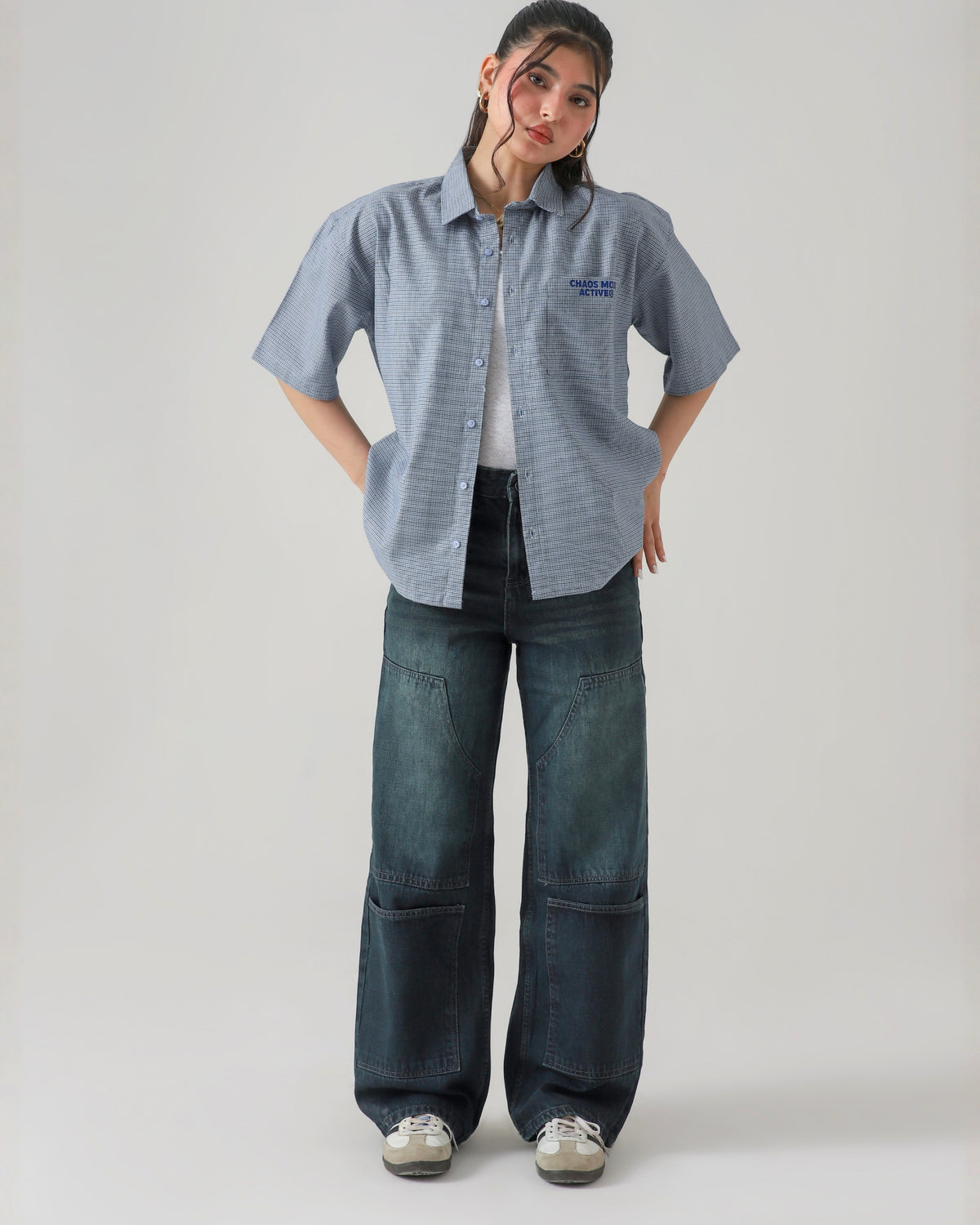 THE UTILITY OLIVE LOOSE DENIM