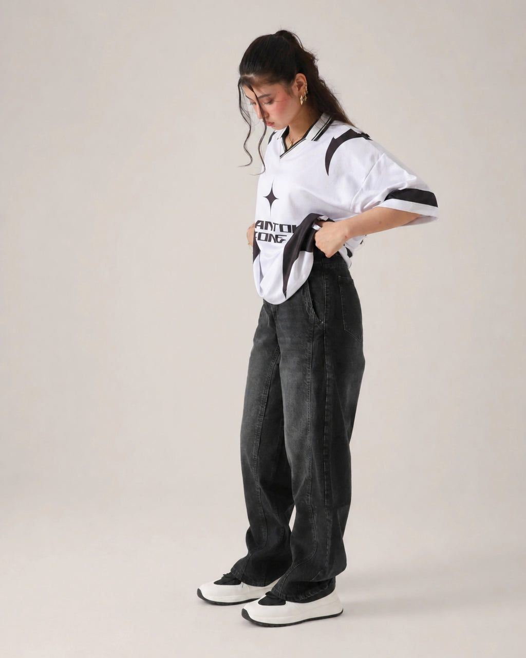 THE SHADOW RAIL BLACK LOOSE DENIM
