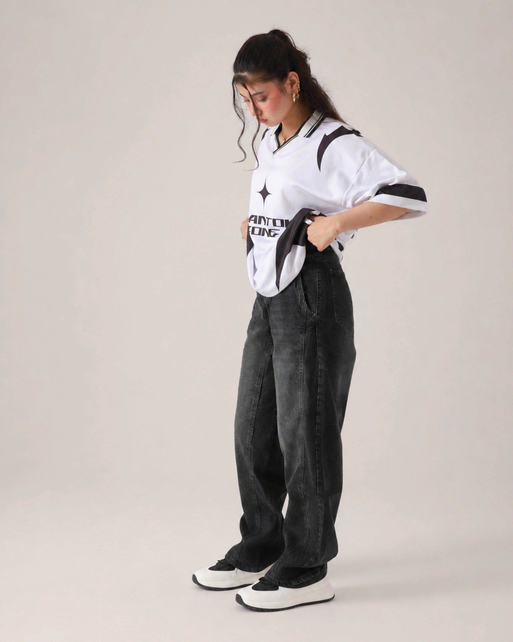 THE SHADOW RAIL BLACK LOOSE DENIM