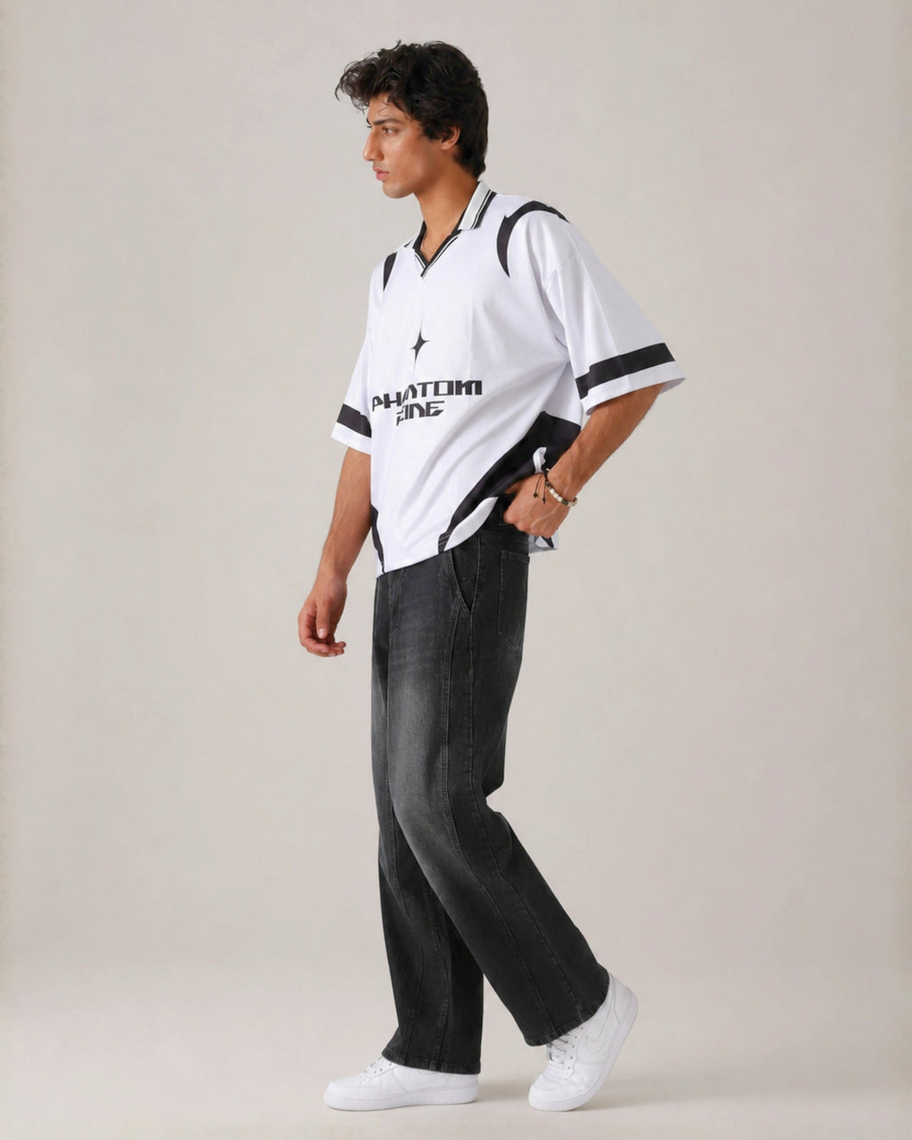 THE SHADOW RAIL BLACK LOOSE DENIM