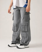 THE BUNKER GREY LOOSE CARGO DENIM