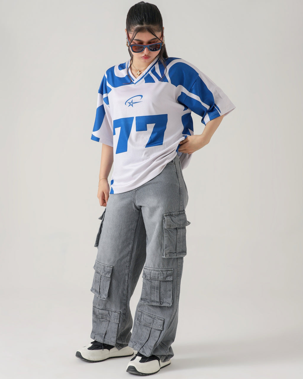 THE BUNKER GREY LOOSE CARGO DENIM