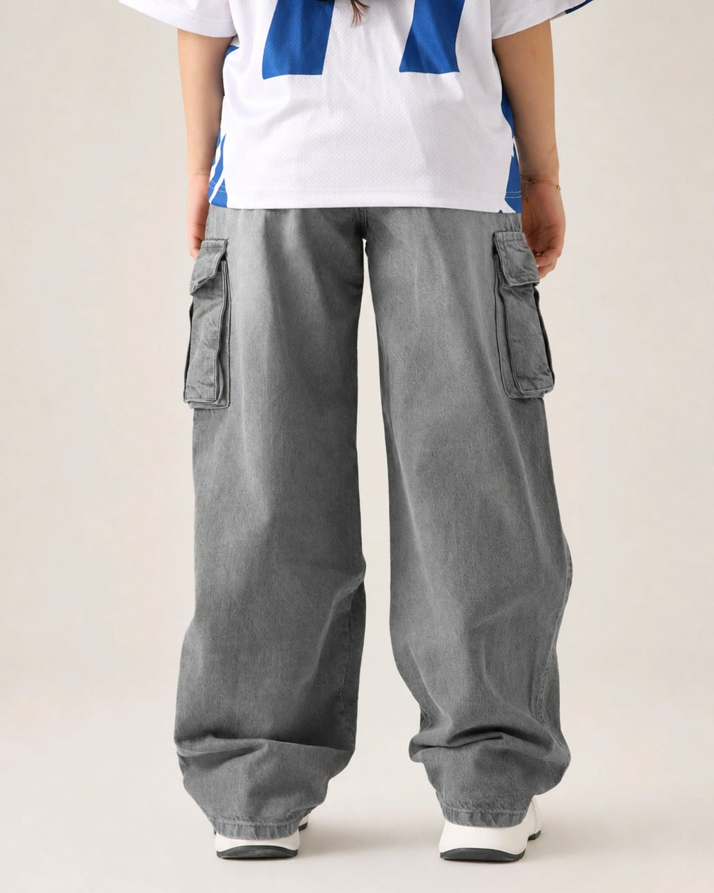THE BUNKER GREY LOOSE CARGO DENIM