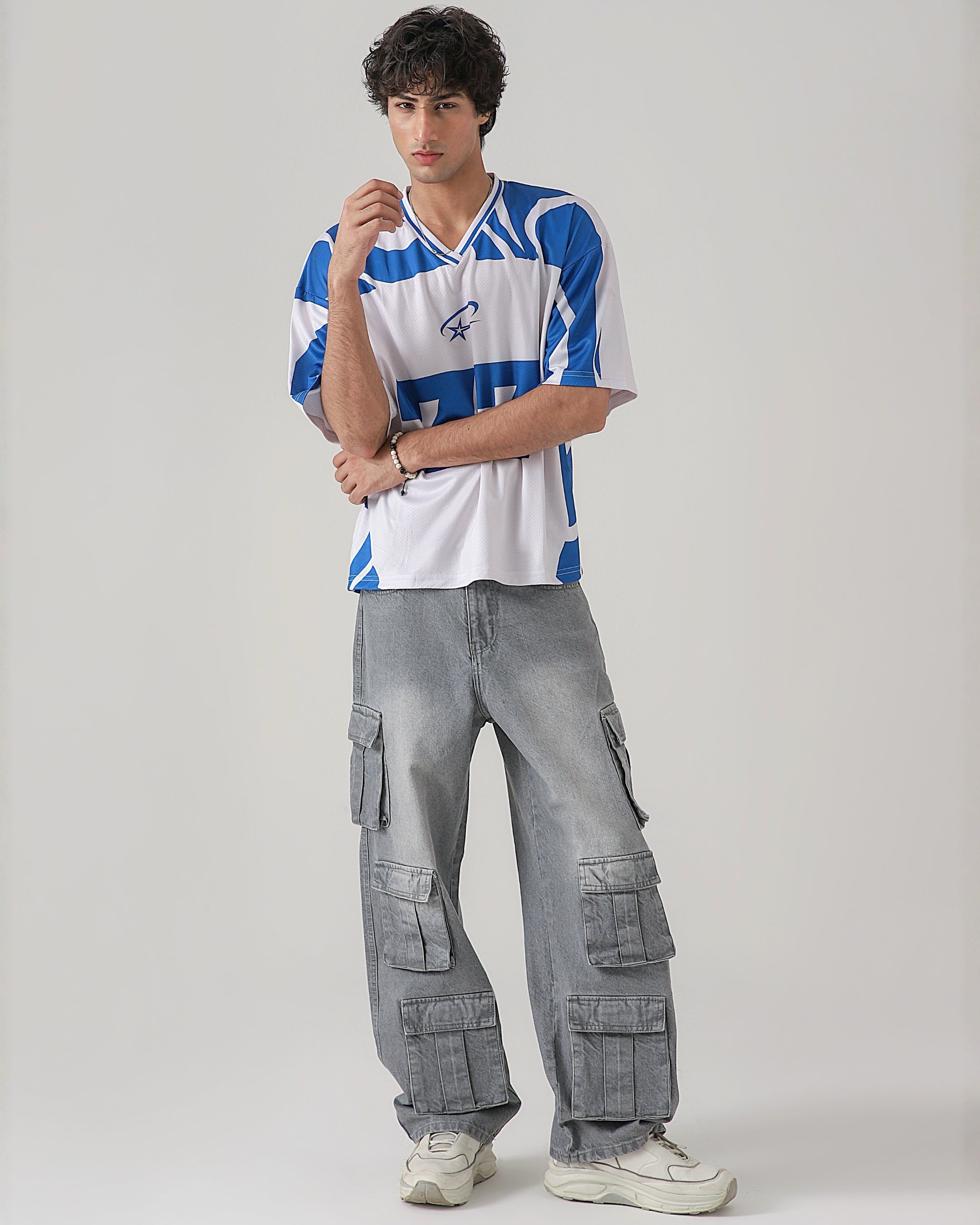 THE BUNKER GREY LOOSE CARGO DENIM