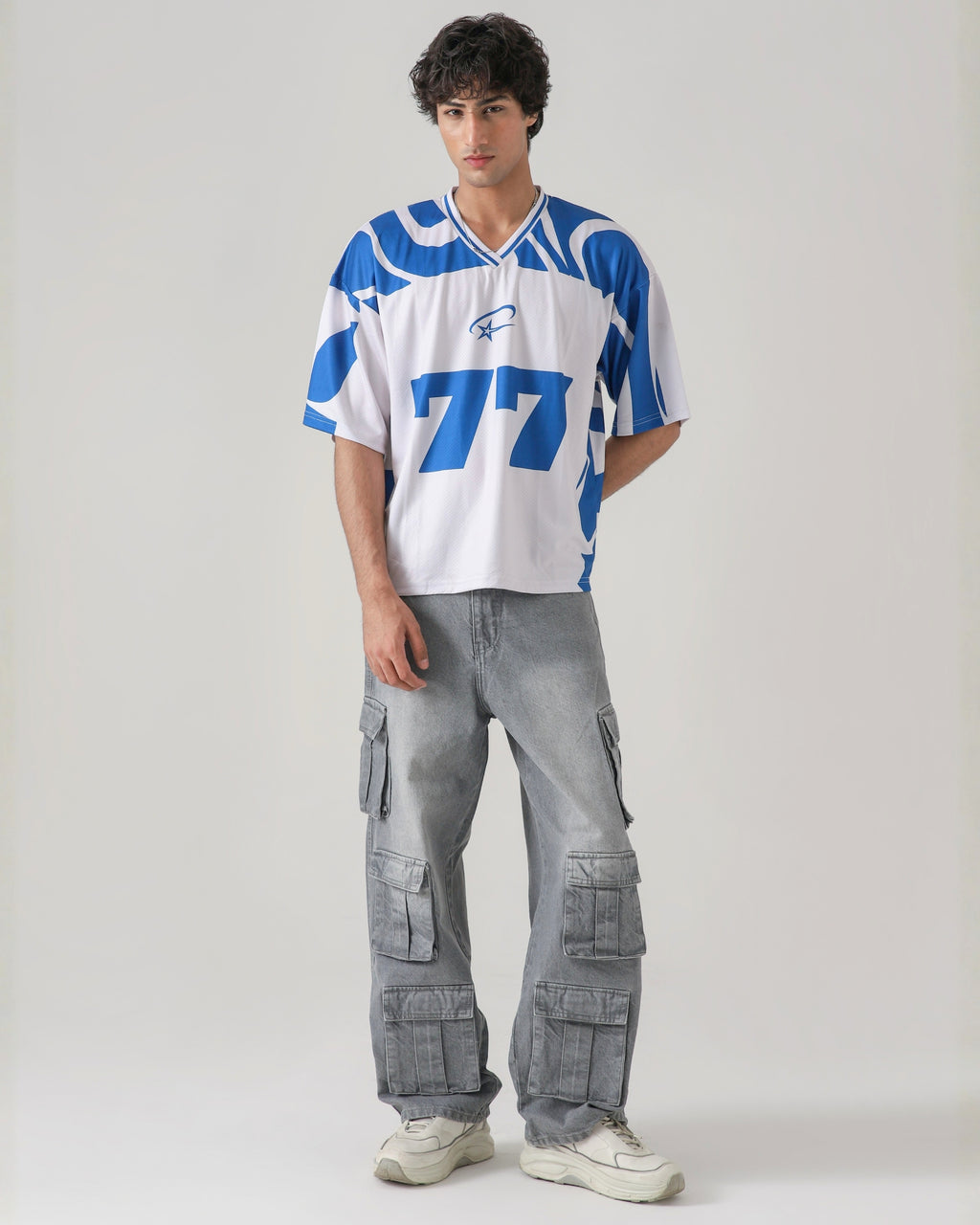 THE BUNKER GREY LOOSE CARGO DENIM