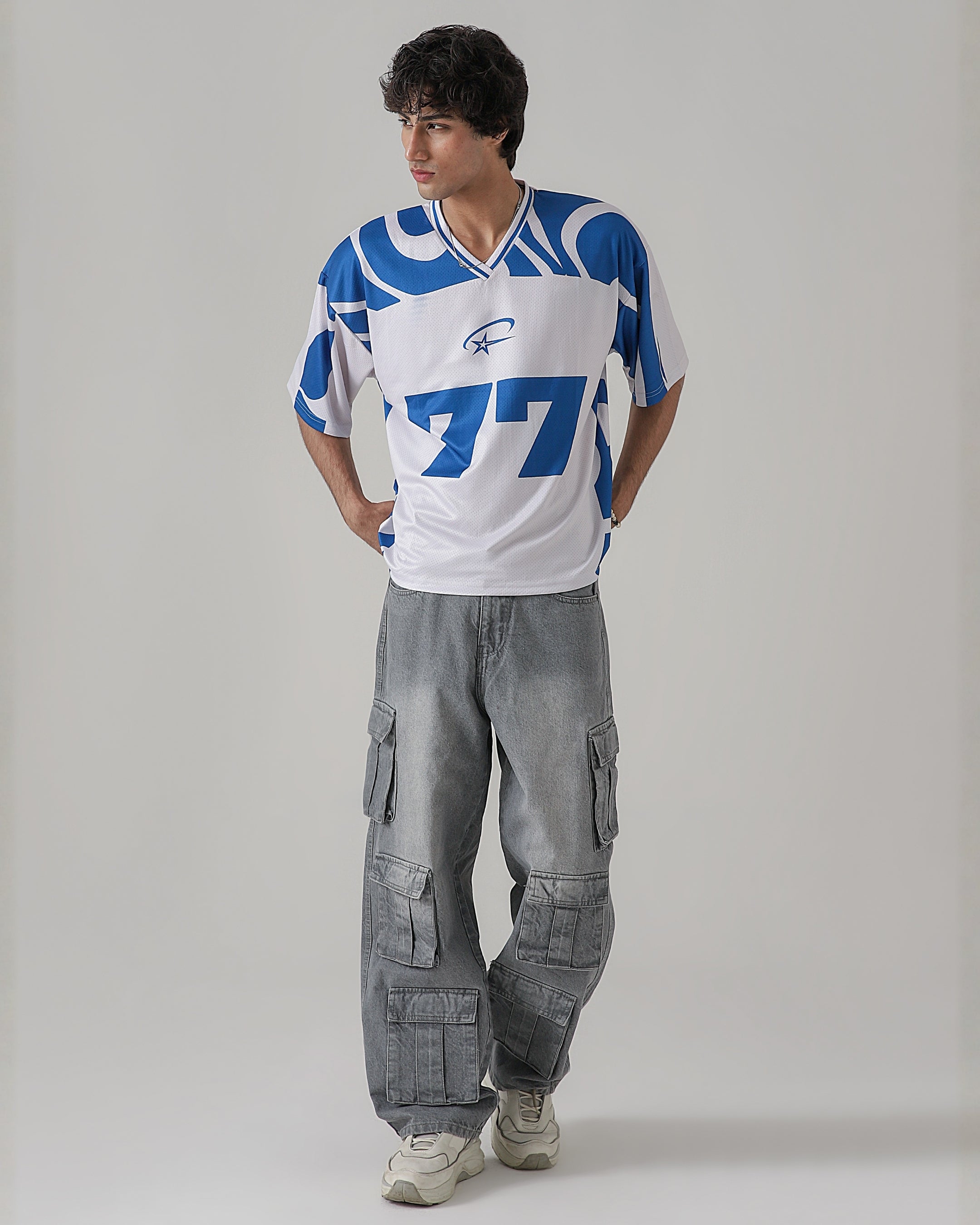 THE BUNKER GREY LOOSE CARGO DENIM