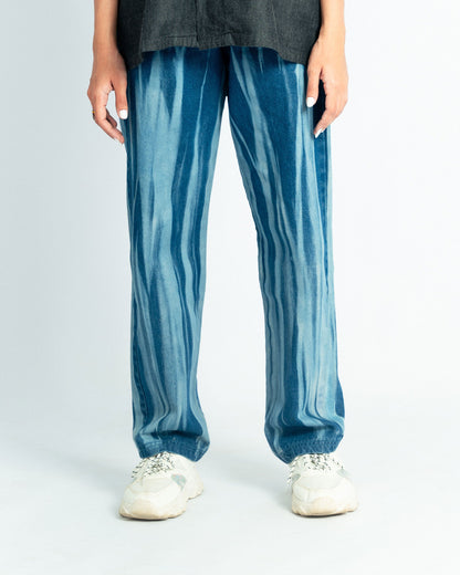 Denim White Streak Trouser - Relaxed Fit- UNISEX