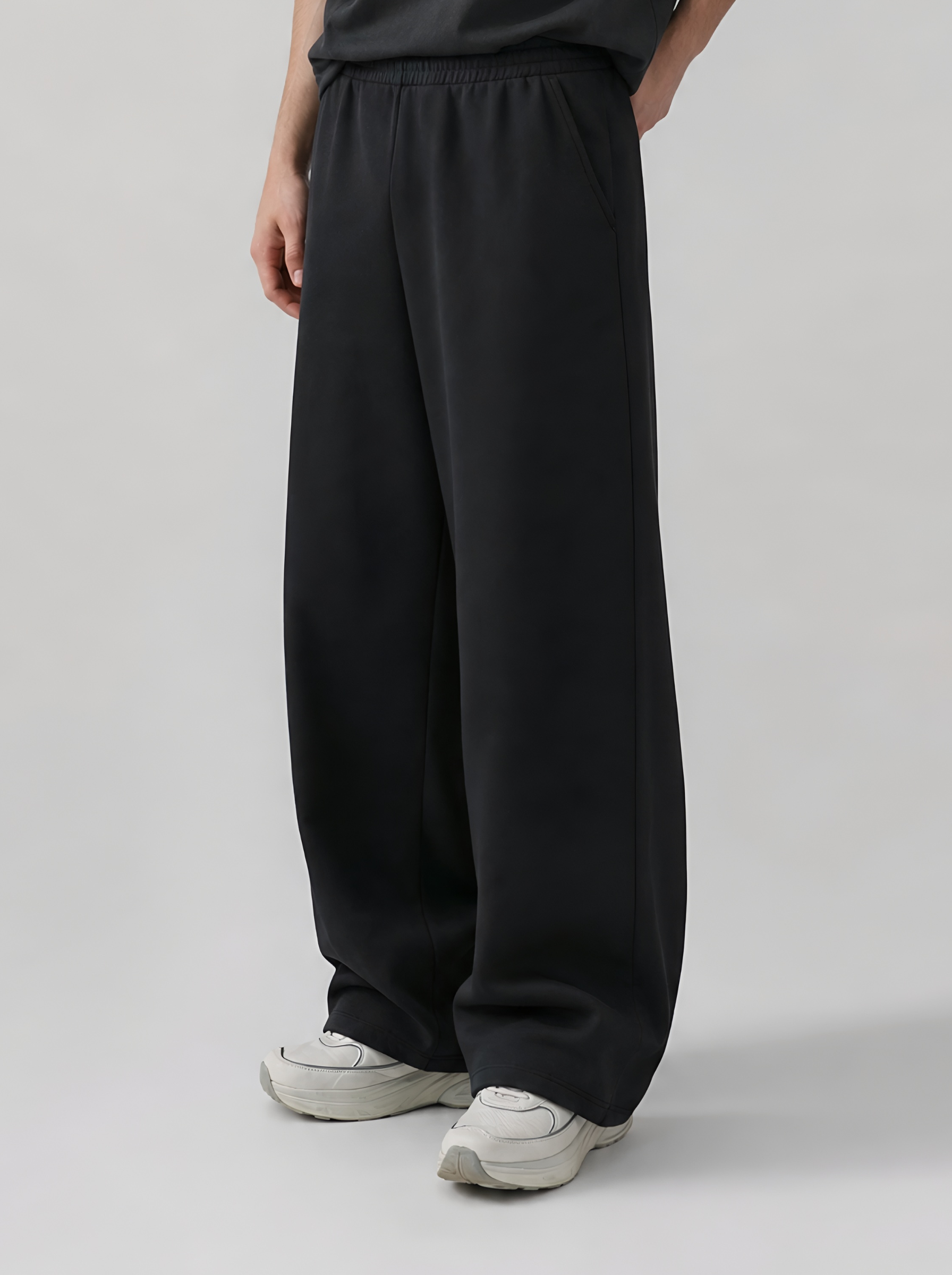 THE URBAN WIDE-LEG TROUSERS BLACK - UNISEX Secondary image