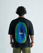 Black Oversized T-shirt with Print- UNISEX