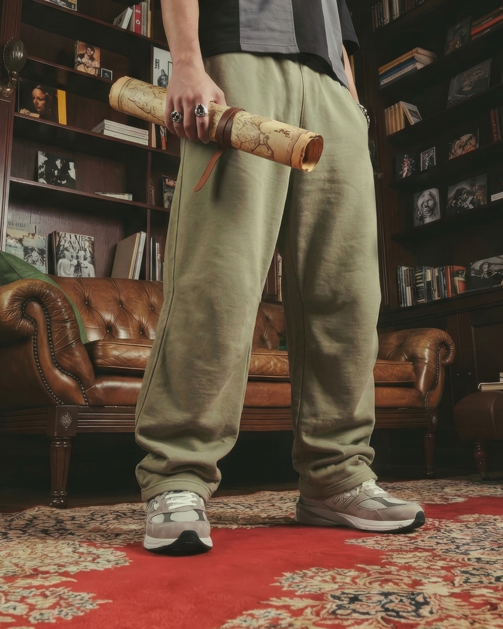 THE URBAN WIDE-LEG TROUSERS GREEN - UNISEX