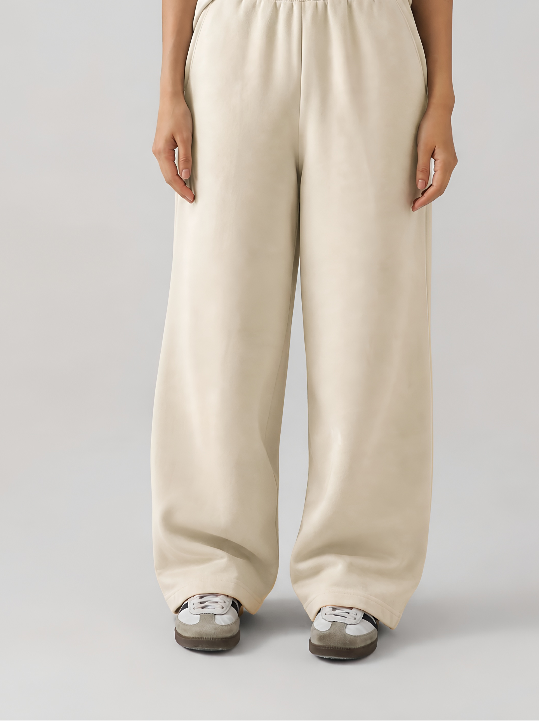 THE URBAN WIDE-LEG TROUSERS CREAM - UNISEX
