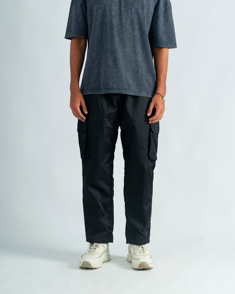 Black Parachute Cargo Trouser - Relaxed Fit- UNISEX