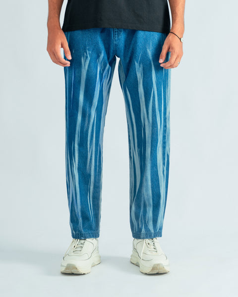 Denim White Streak Trouser - Relaxed Fit- UNISEX